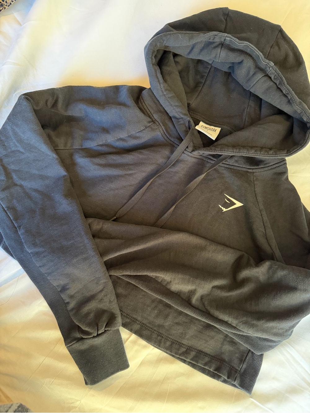 Gymshark WomenBlack Logo Cropped Hoodie